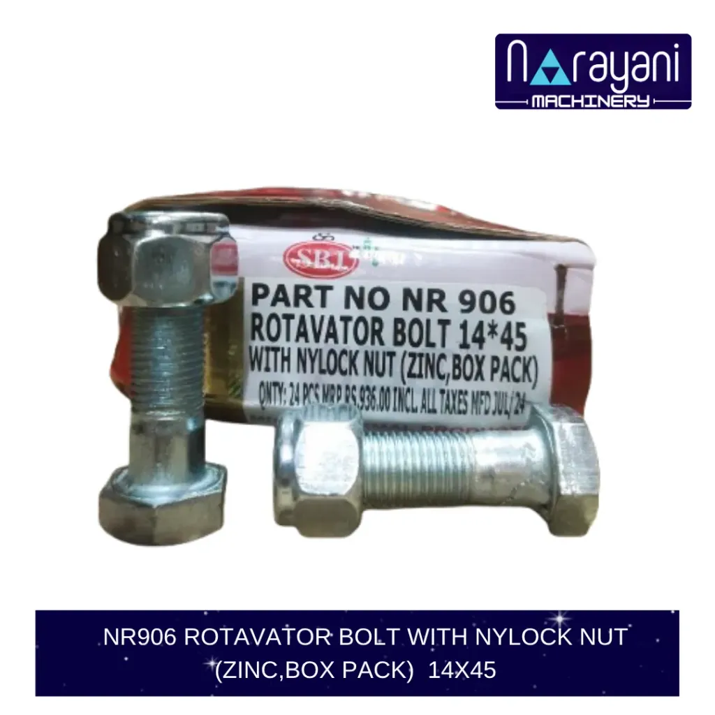 ROTAVATOR BOLT WITH NYLOCK NUT (ZINC,BOX PACK)  14X45   