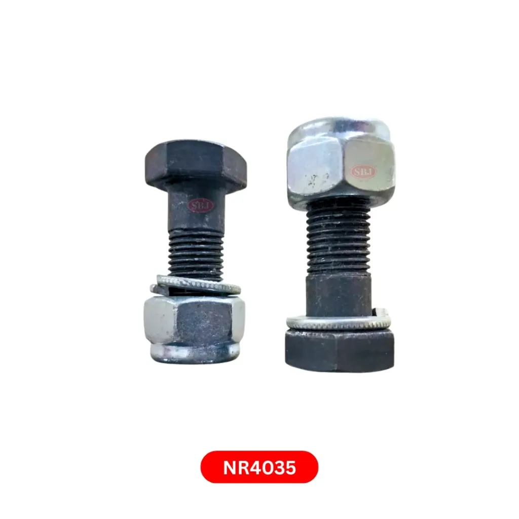 BLADE BOLT WITH BIG NYLOCK NUT & WASHER (BLACK,BOX PACK)  14X38(22NO)   