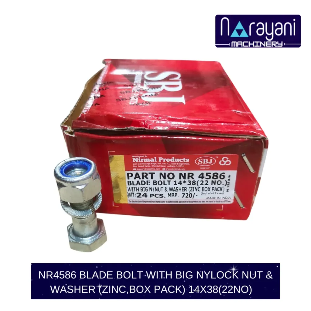 BLADE BOLT WITH BIG NYLOCK NUT & WASHER (ZINC,BOX PACK) 14X38(22NO)   